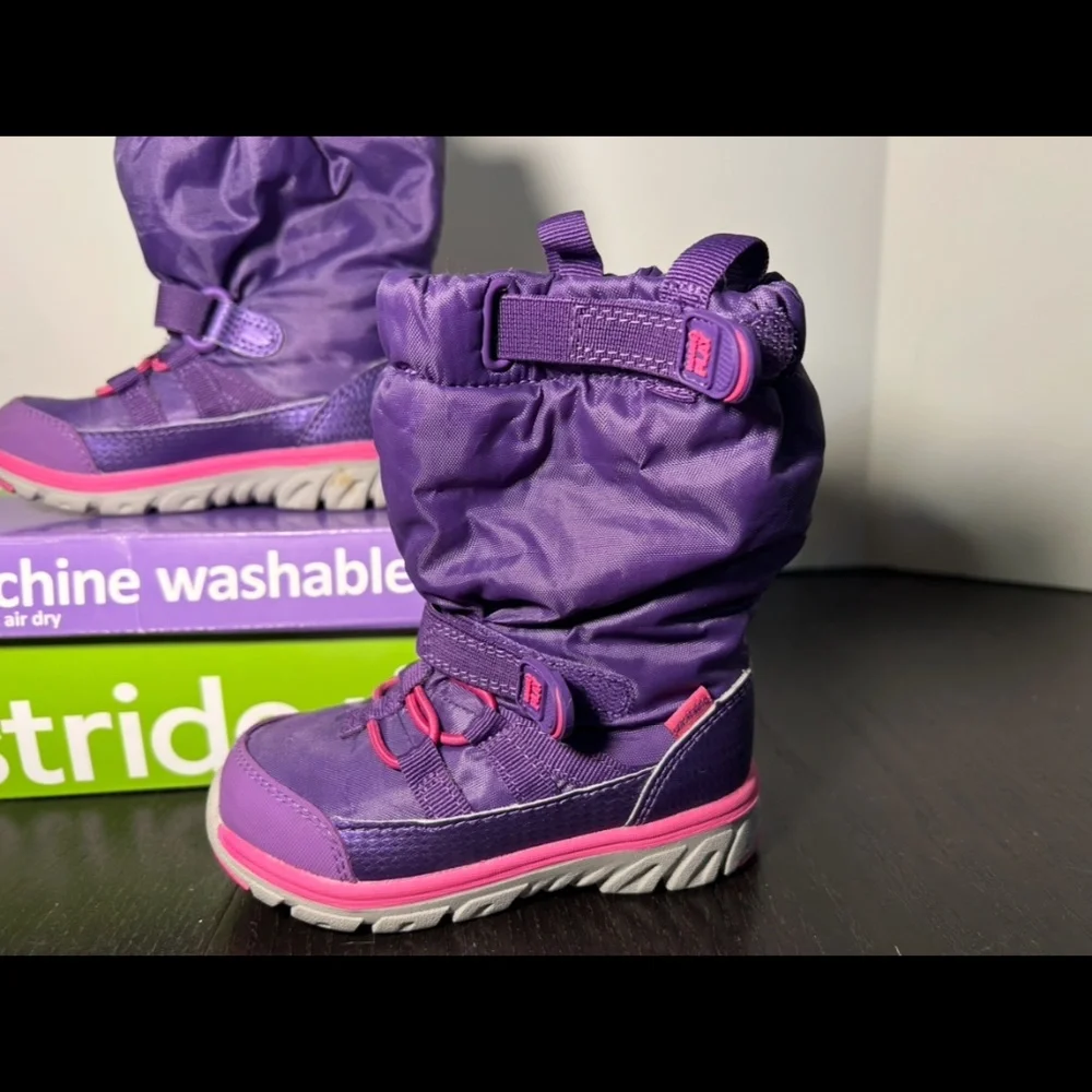Stride Rite Made2Play Insulated Sneaker Snow Boots Purple Toddler Girls 6M
